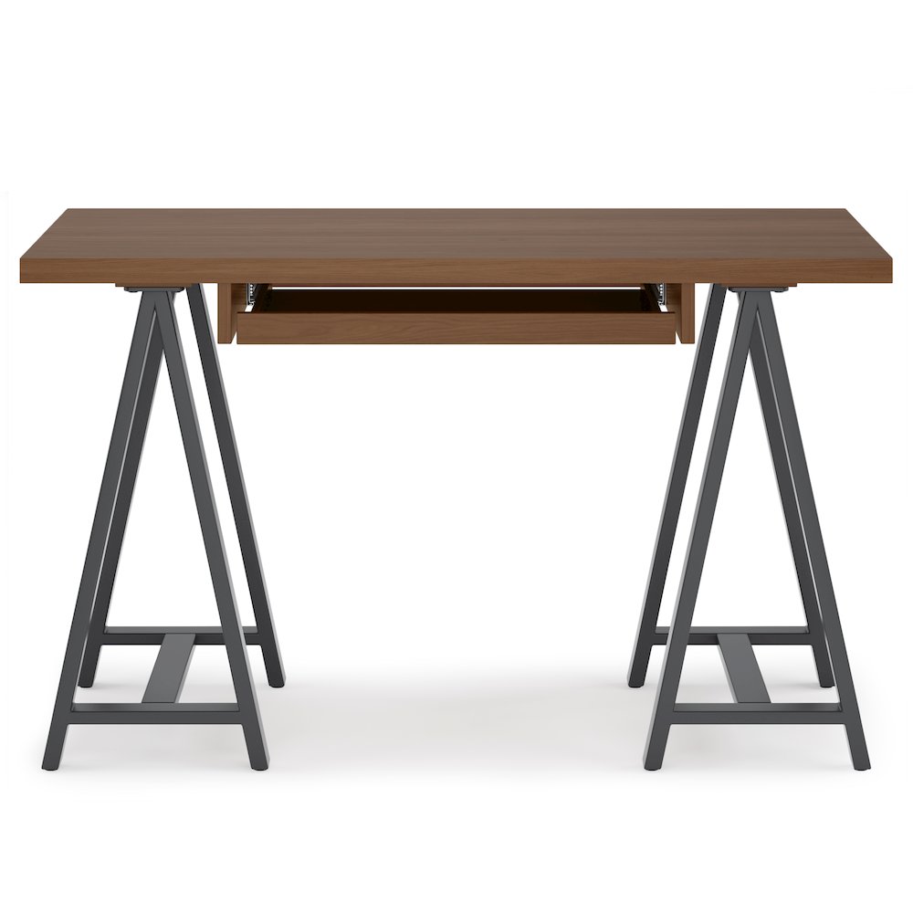 Sawhorse Solid Walnut Veneer and Metal Small Desk. Picture 2