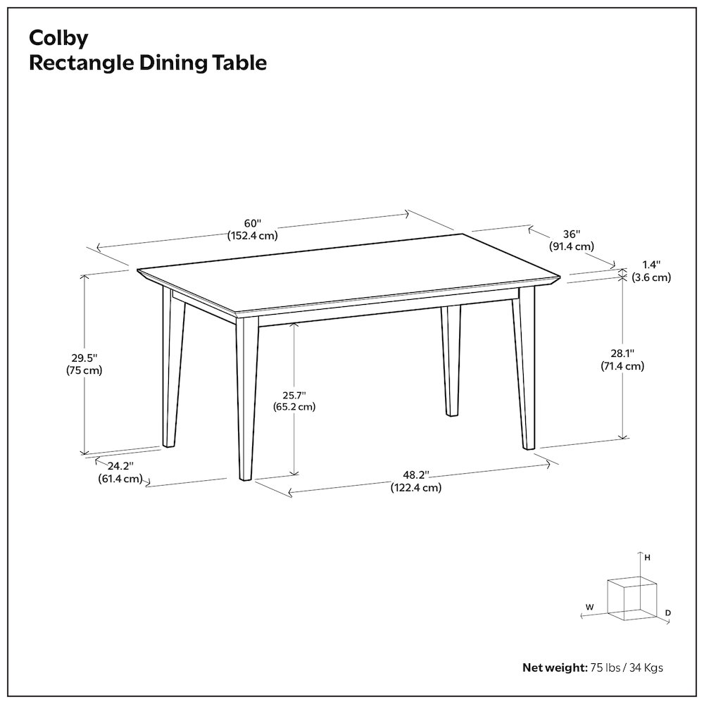 Colby Rectangle Dining Table In Oak. Picture 12