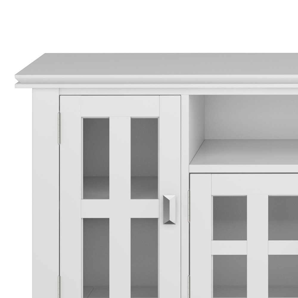 Artisan Solid Wood 72 Inch Tv Media Stand In White For Tvs Up To 80 Inches. Picture 2