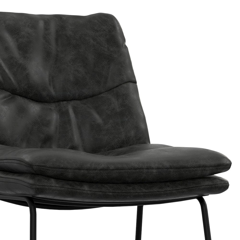 Modern Counter Height Stool (Set Of 2) In Distressed Charcoal Grey. Picture 3