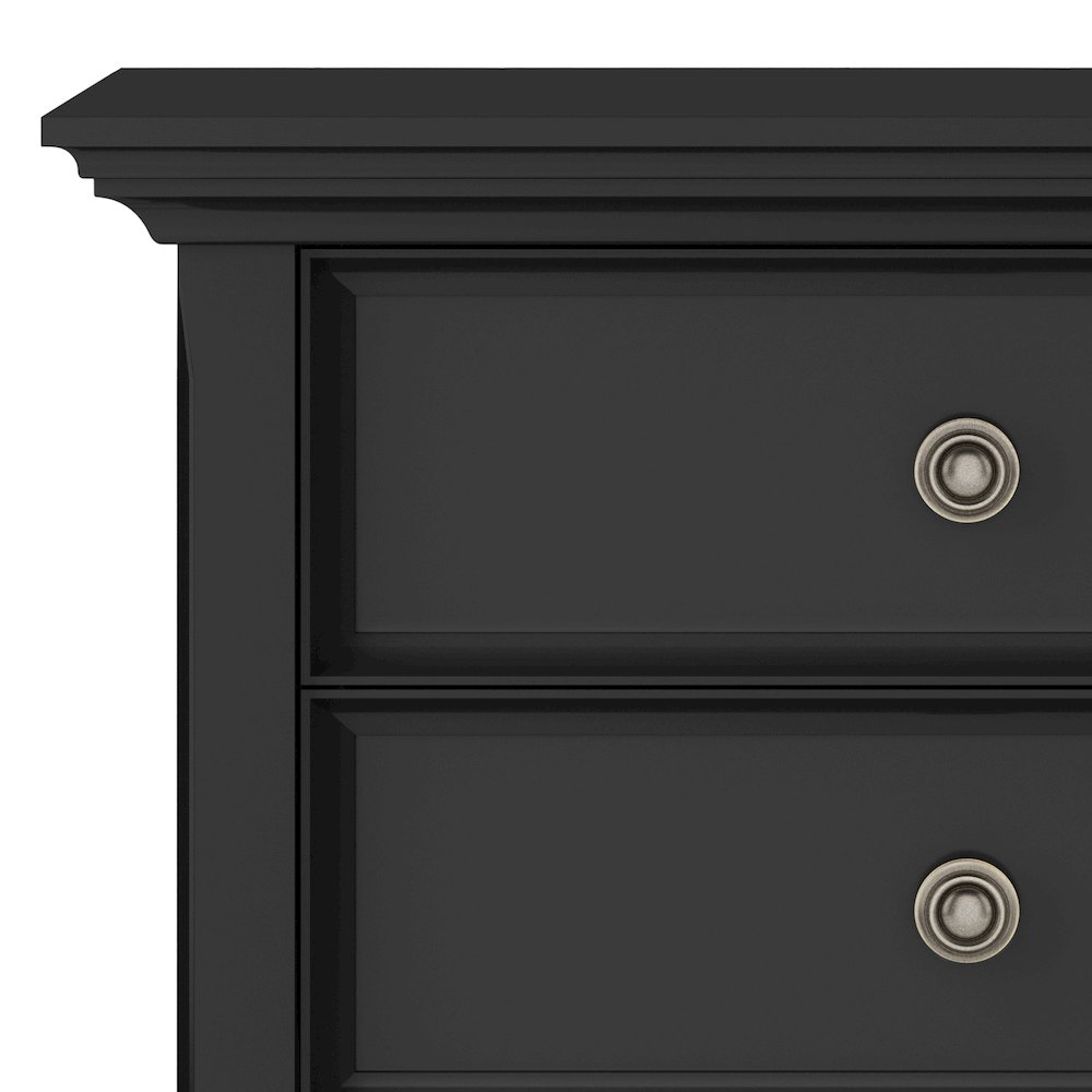 Amherst 24 inch Solid Wood Traditional Bedside Table in Black (Set of 2). Picture 3
