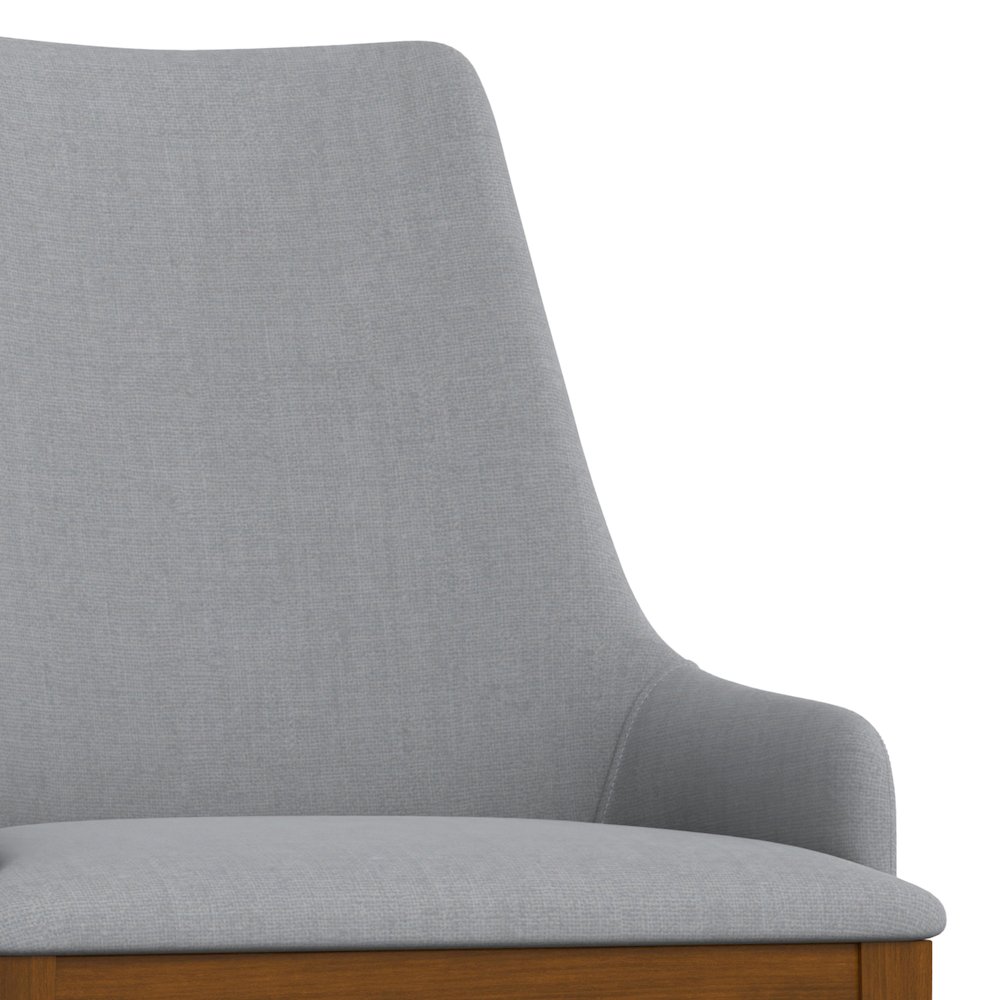 Stephanie Dining Chair (Set of 2) in Light Grey Linen Look Fabric. Picture 6