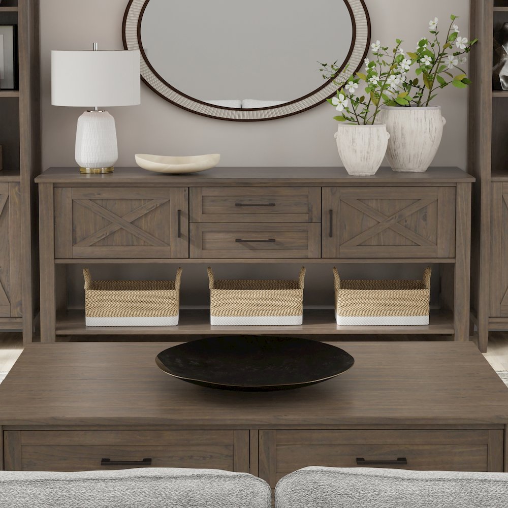 Ela Solid Wood Console Table In Smoky Brown. Picture 5
