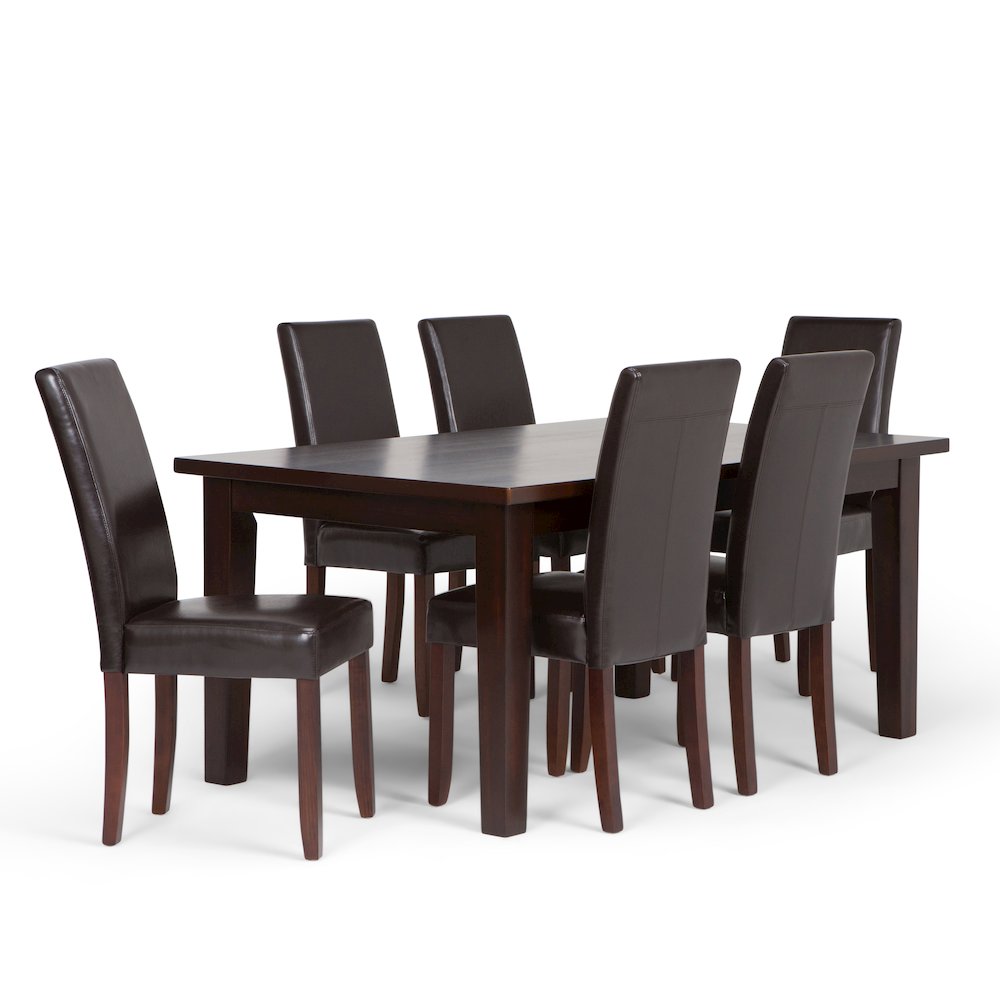 Acadian Solid Hardwood 7 Piece Dining Set In Tanners Brown. Picture 1