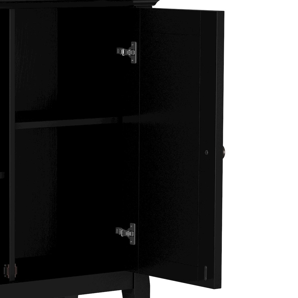 Amherst 32 inch Wide Solid Wood Transitional Low Storage Cabinet in Black. Picture 4