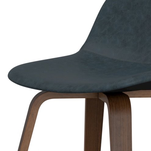 Counter Height Stool (Set Of 2) In Distressed Blue Vegan Faux Leather. Picture 2