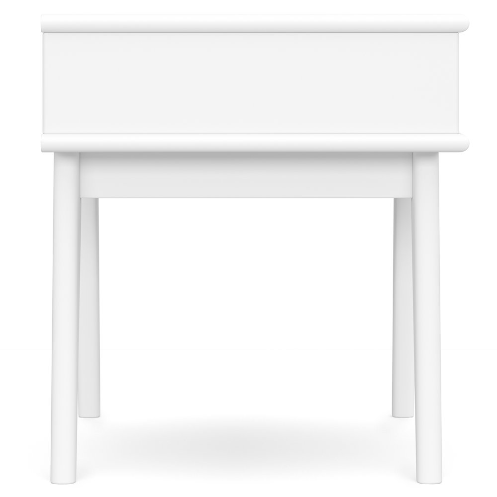 Draper Solid Hardwood Mid Century End Table In White. Picture 2