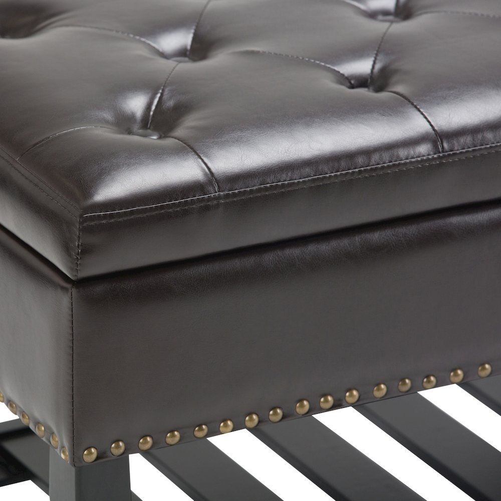 Lomond Solid Wood Storage Ottoman Bench In Tanners Brown. Picture 2