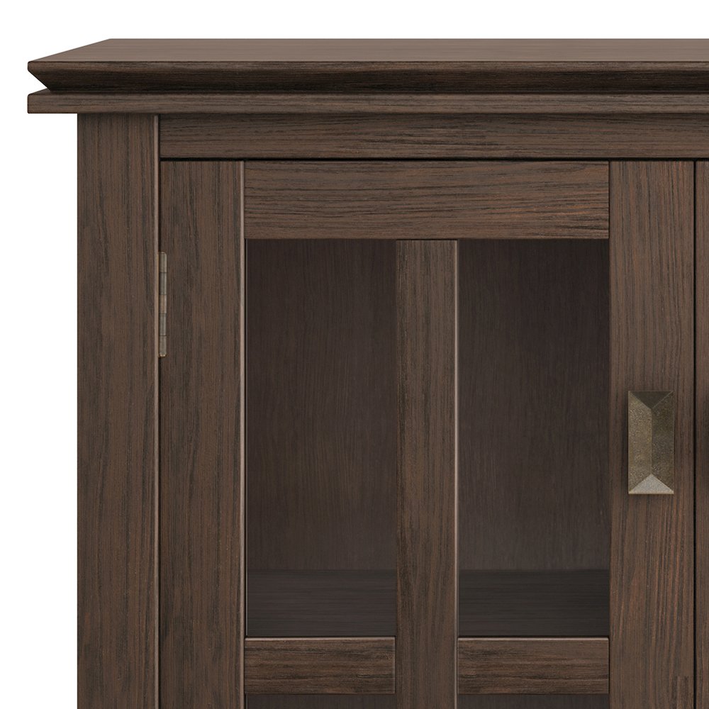 Artisan Solid Wood Low Storage Cabinet In Farmhouse Brown. Picture 2