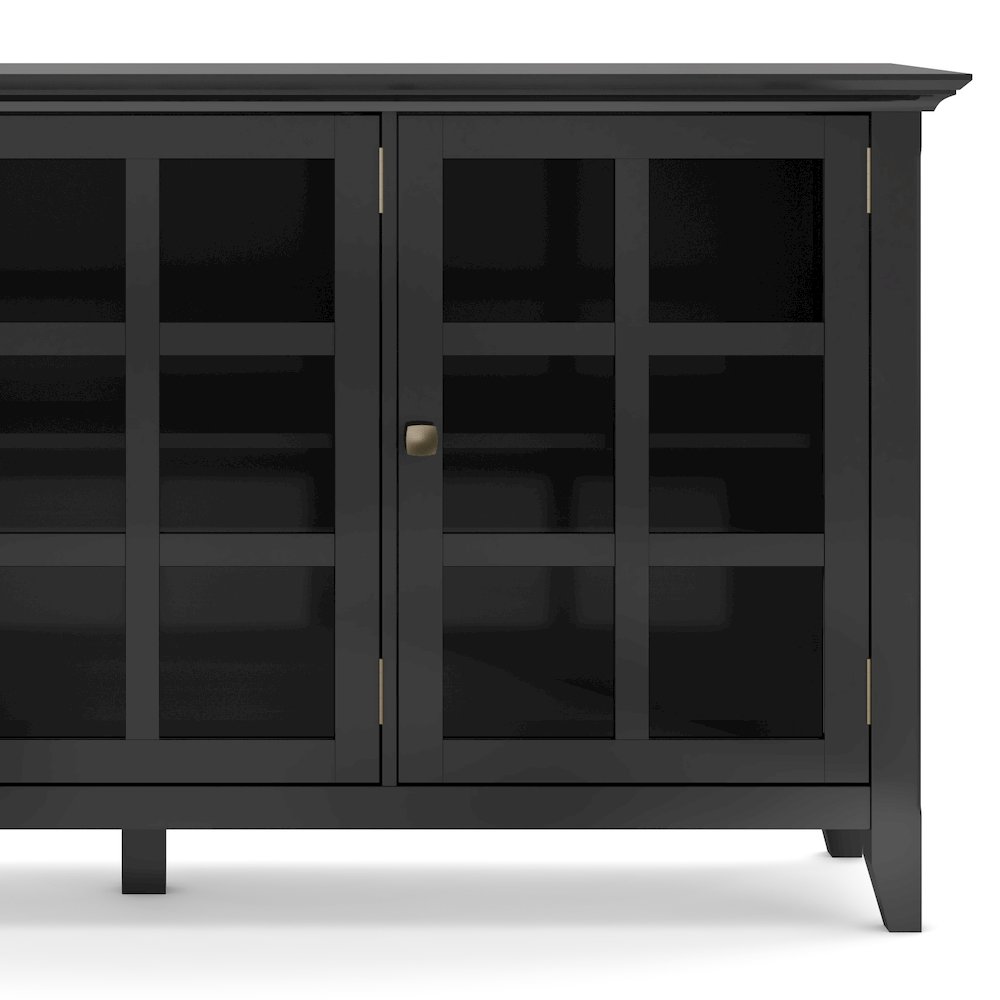 Acadian Solid Wood Wide Storage Cabinet In Black. Picture 4