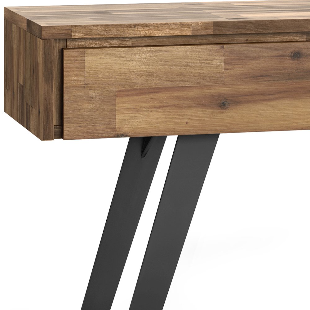 Lowry Solid Acacia Wood Console Sofa Table In Distressed Golden Wheat. Picture 2