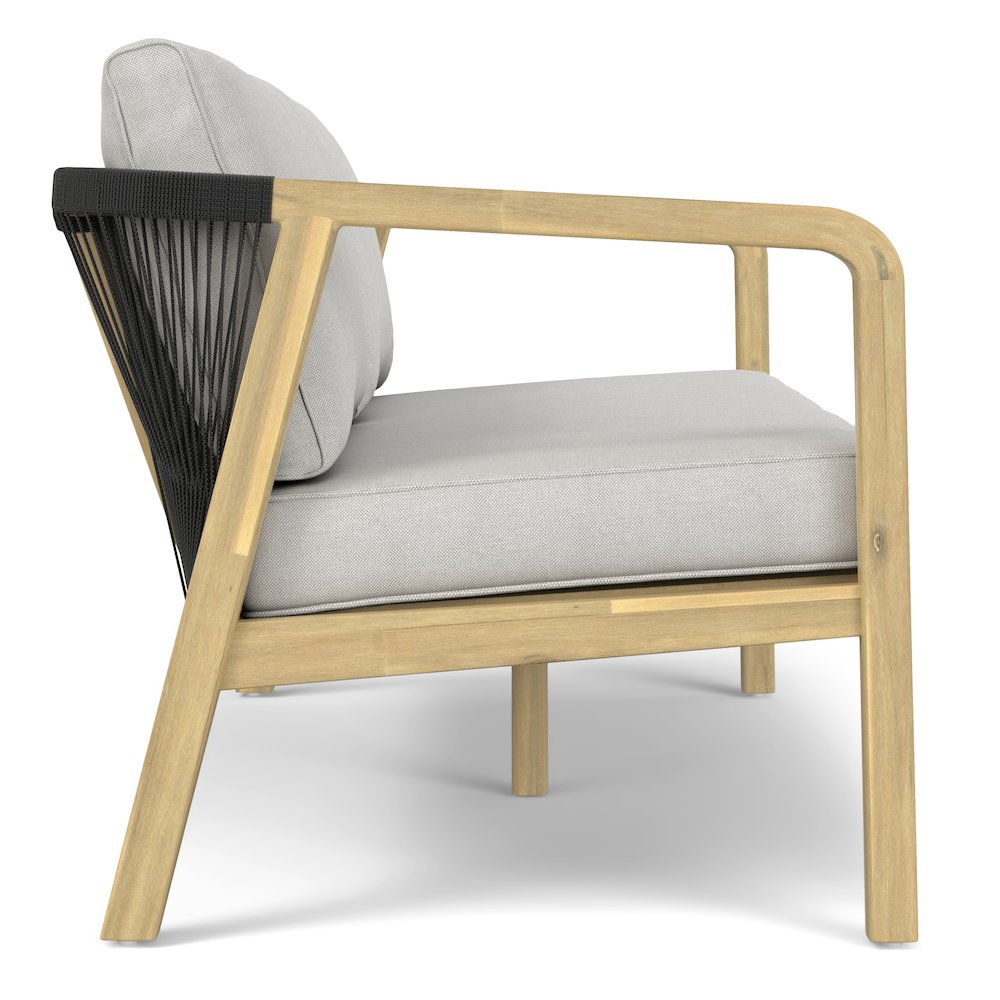 Palmetto Solid Acacia Wood Outdoor Sofa In Stone Grey. Picture 2