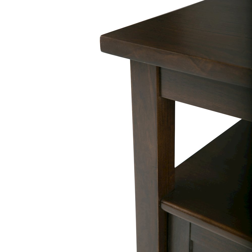 20 inch Solid Wood Transitional End Table in Tobacco Brown (Set of 2). Picture 5