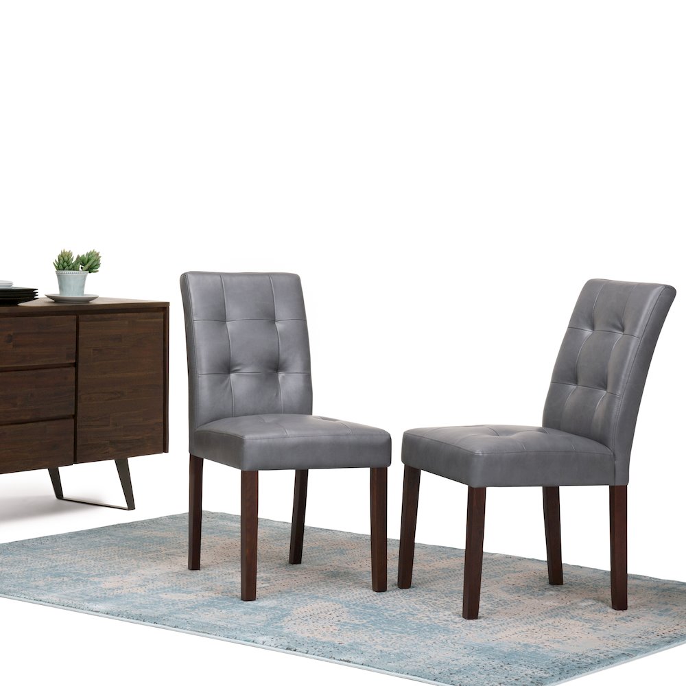 Andover Solid Wood Parson Dining Chair (Set Of 2) In Stone Grey. Picture 5