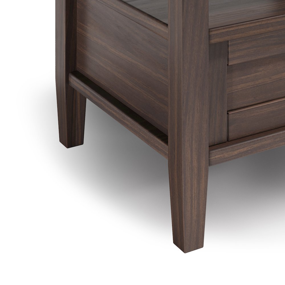 20 inch Solid Wood Transitional End Table in Warm Walnut Brown (Set of 2). Picture 4