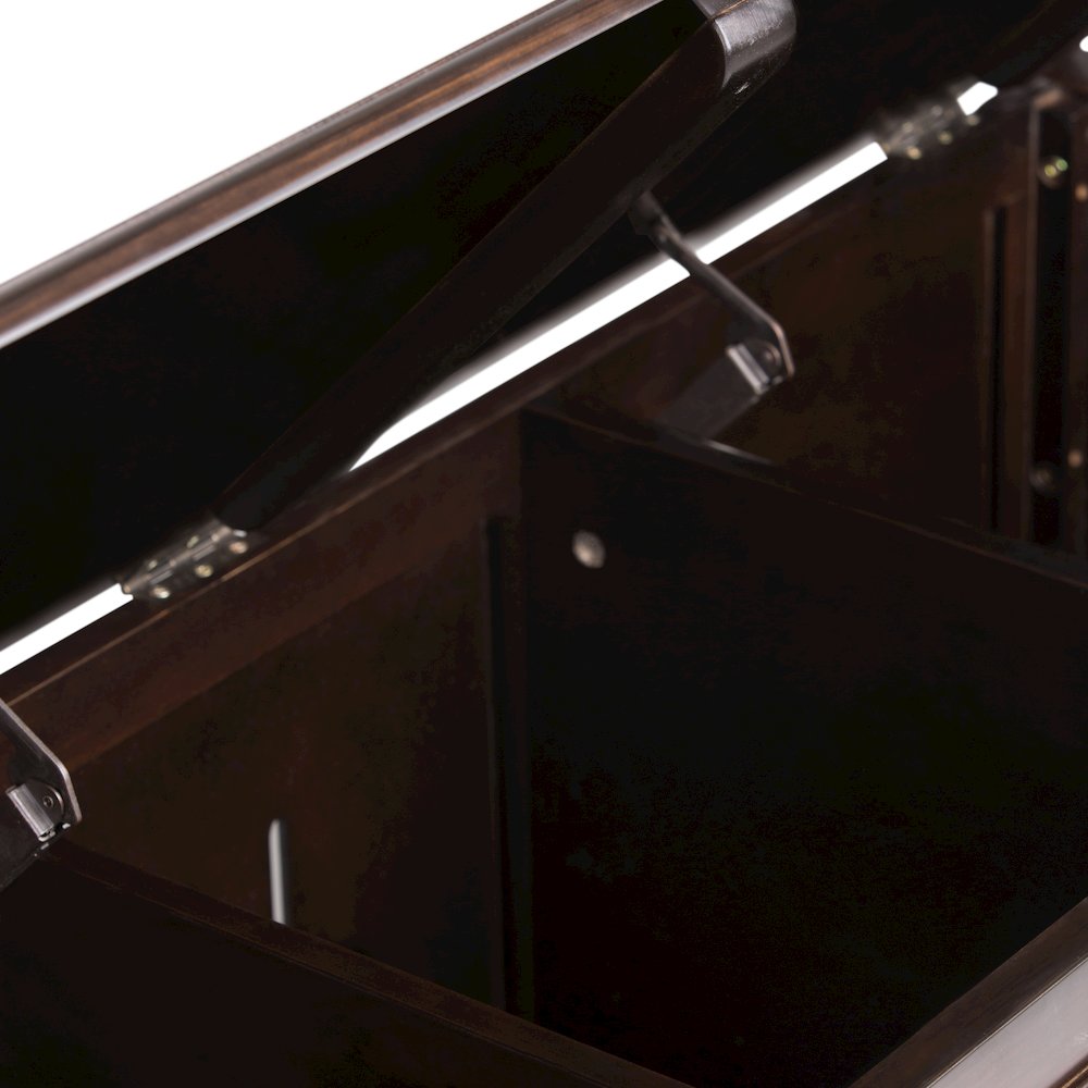 Connaught Solid Wood Storage Bench Trunk In Dark Chestnut Brown. Picture 3