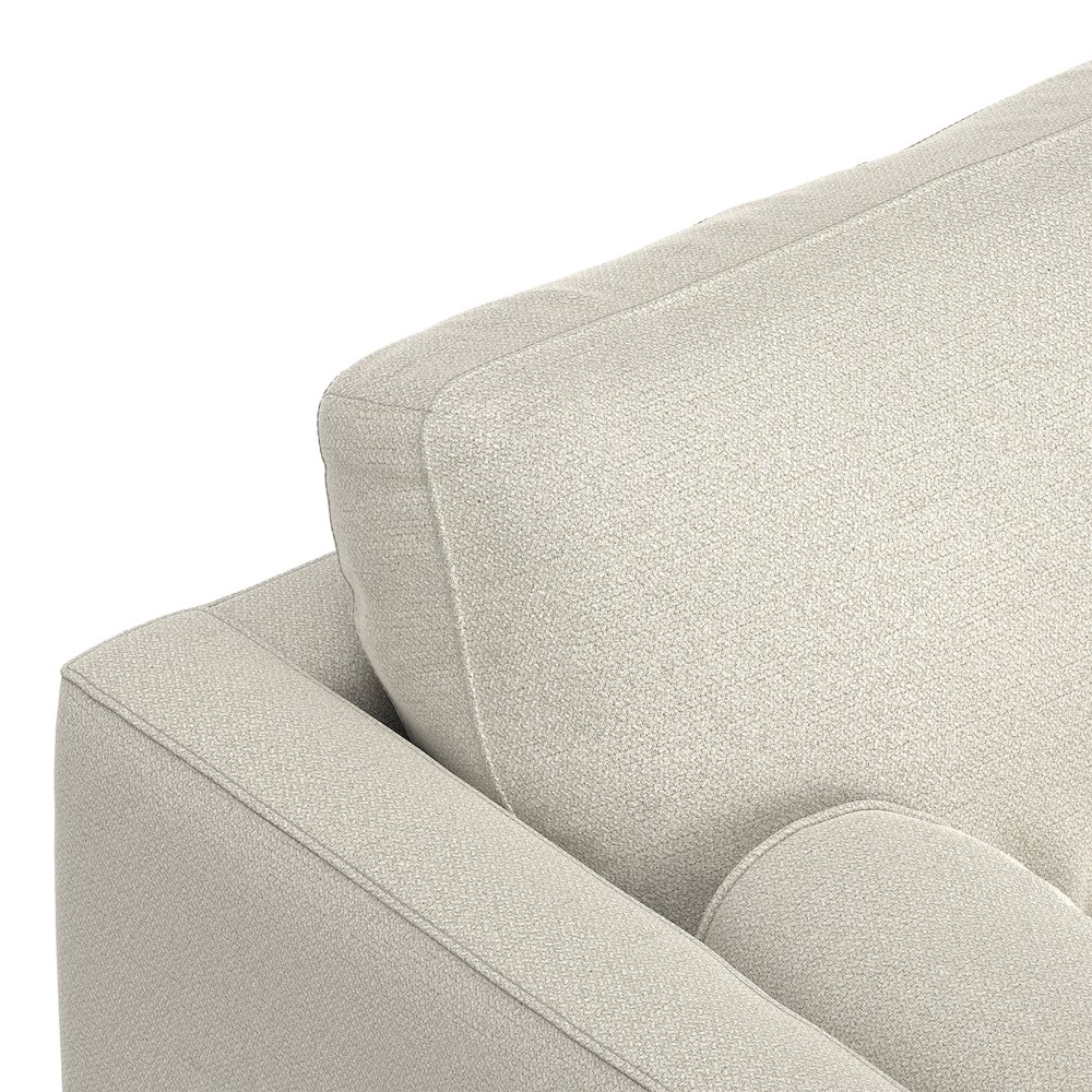 Morrison 89 inch Wide Mid-Century Modern Sofa in Cream White Woven-Blend Fabric. Picture 6