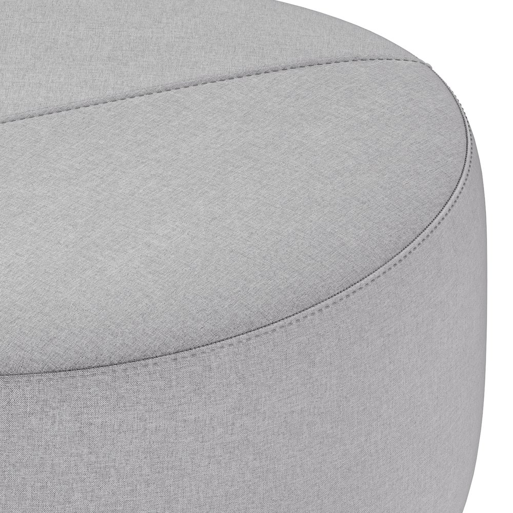 Moore Large Ottoman In Light Grey Linen Look Fabric. Picture 4