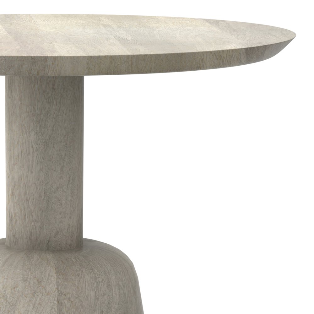 18 inch Wide Round Contemporary Side Table in White Wash. Picture 5