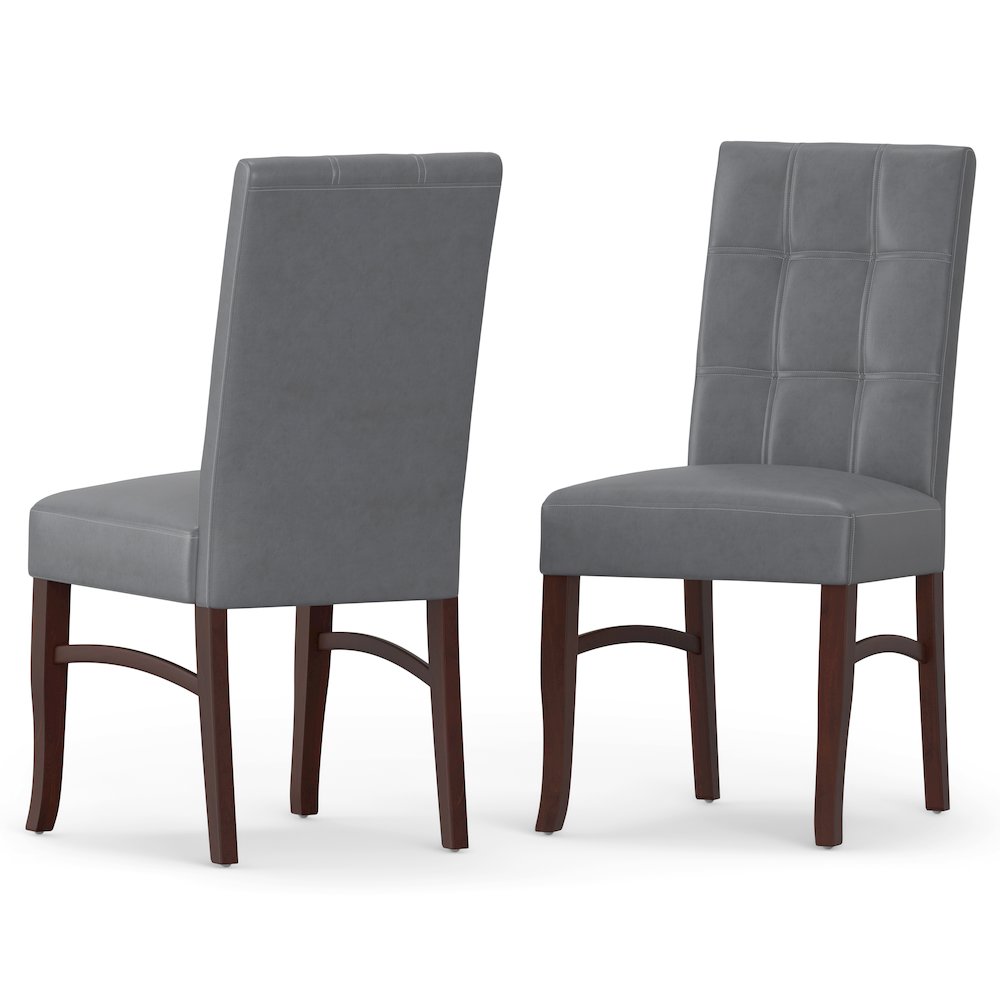 Ezra Solid Hardwood Deluxe Dining Chair (Set Of 2) In Stone Grey. Picture 1