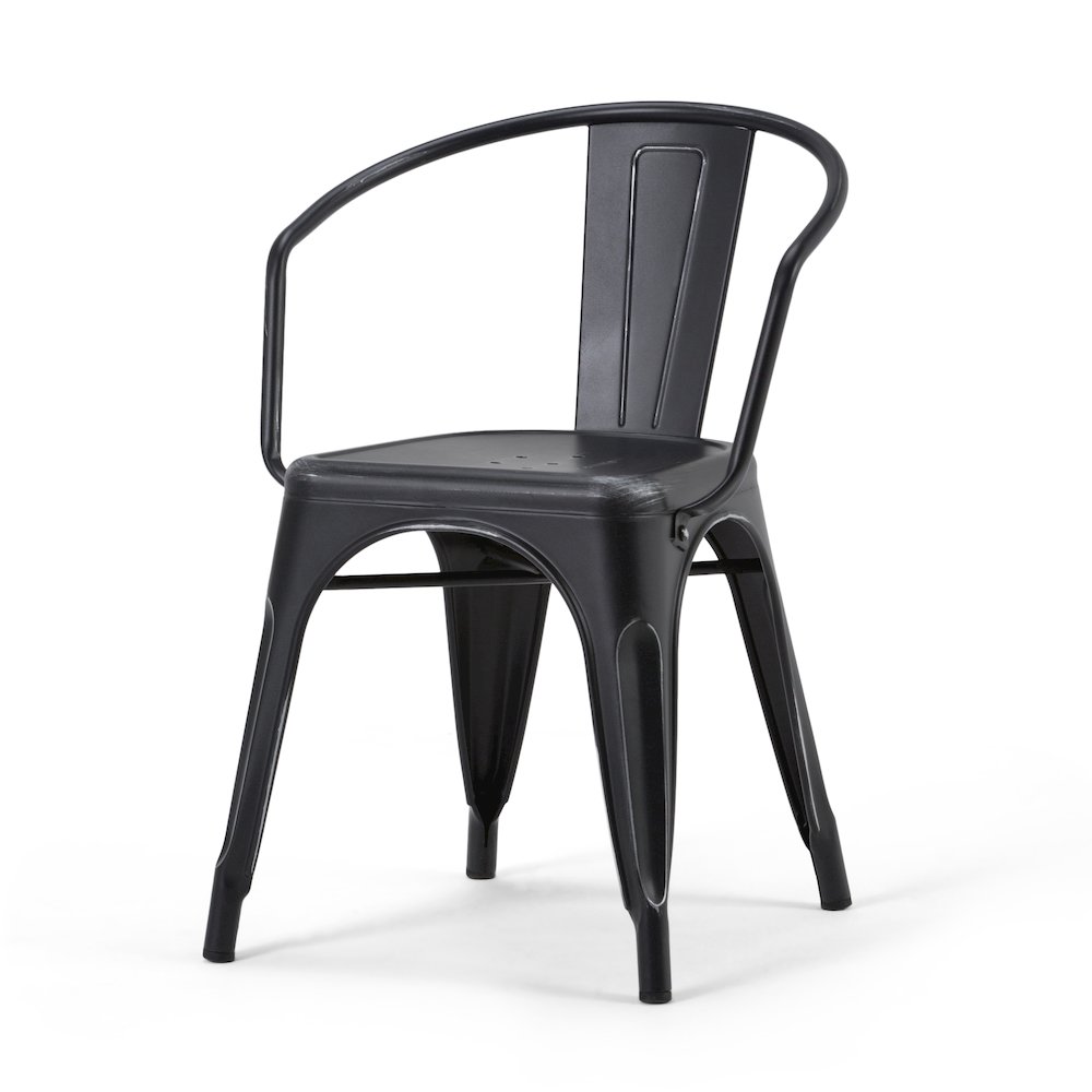 Larkin Solid Mango Wood Iv 7 Piece Dining Set In Distressed Black And Silver. Picture 3