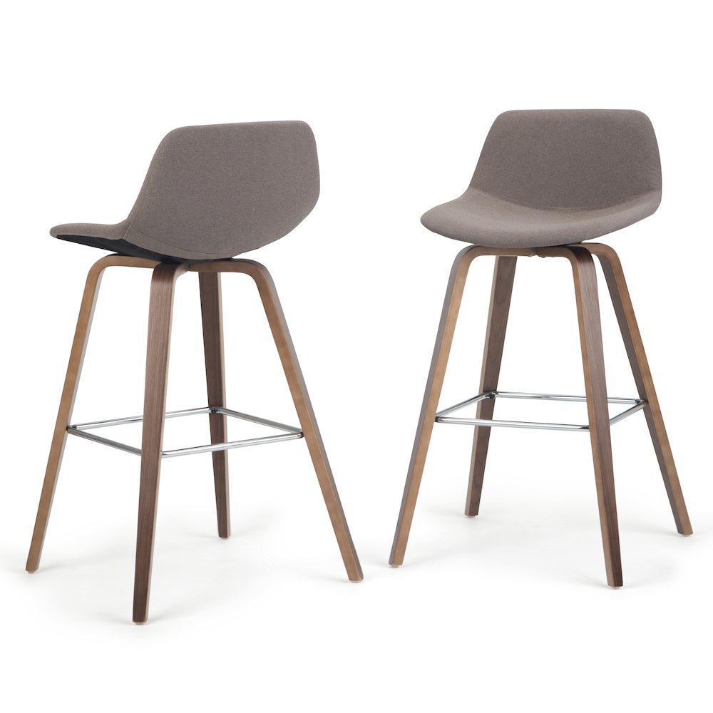 Randolph Bentwood Counter Height Stool (Set Of 2) In Mocha Woven Fabric. Picture 1