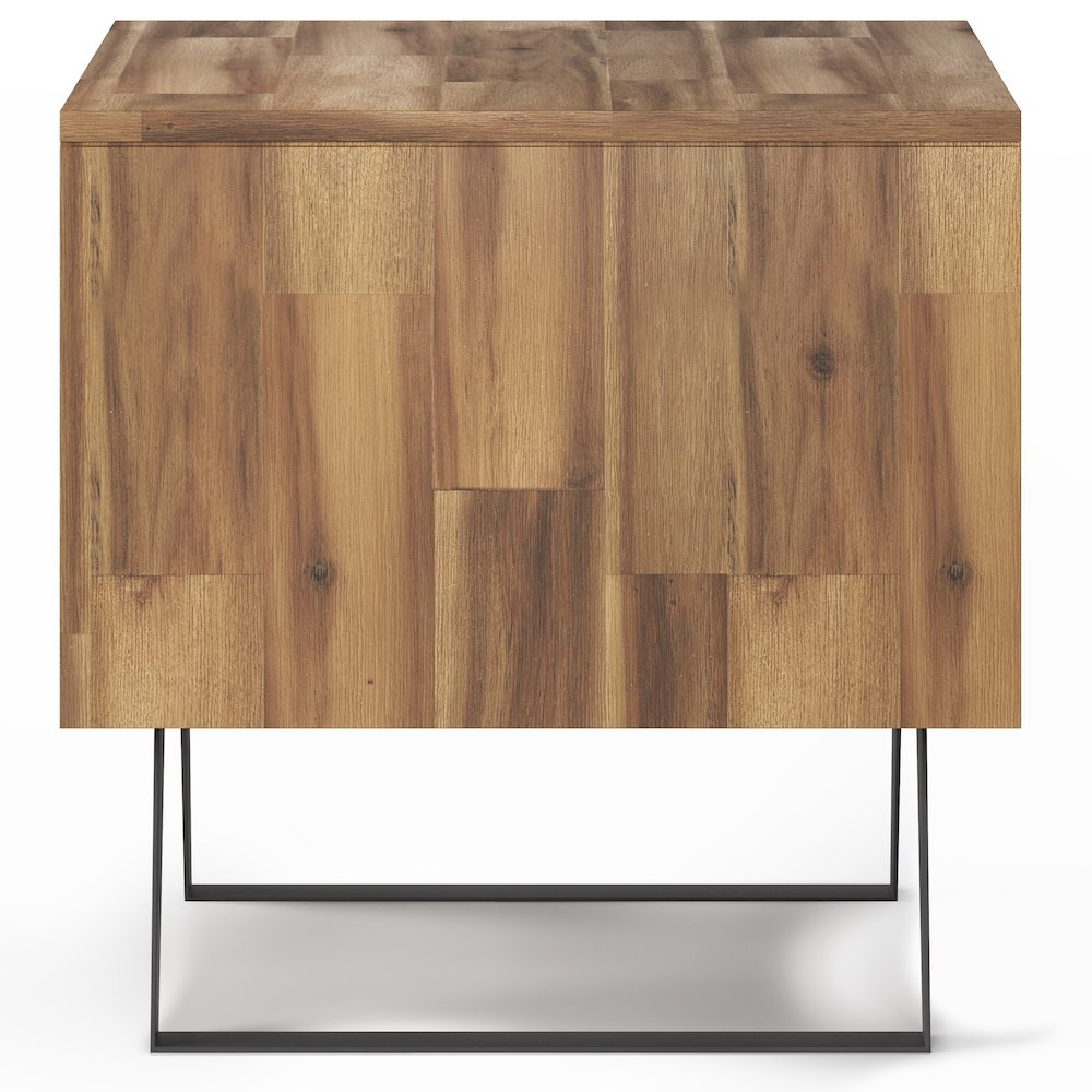 Lowry Solid Acacia Wood End Table In Distressed Golden Wheat. Picture 3