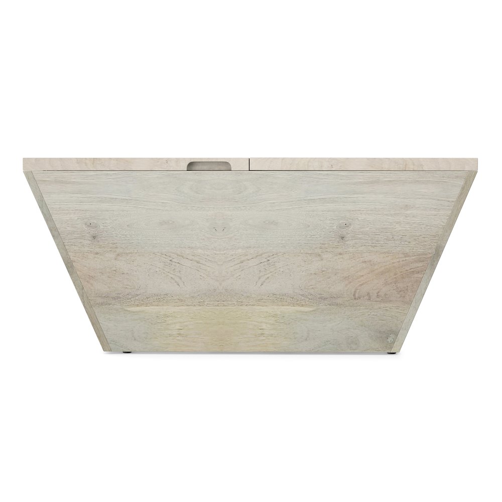 Abba 36 inch Wide Solid Mango Modern Lift Top Coffee Table in White Wash. Picture 3
