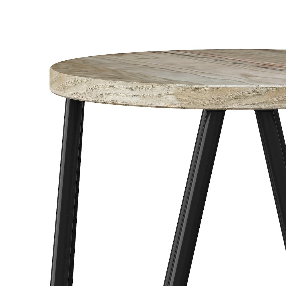26 Inch Metal Counter Height Stool With Wood Seat (Set Of 2) In Natural / Black. Picture 3
