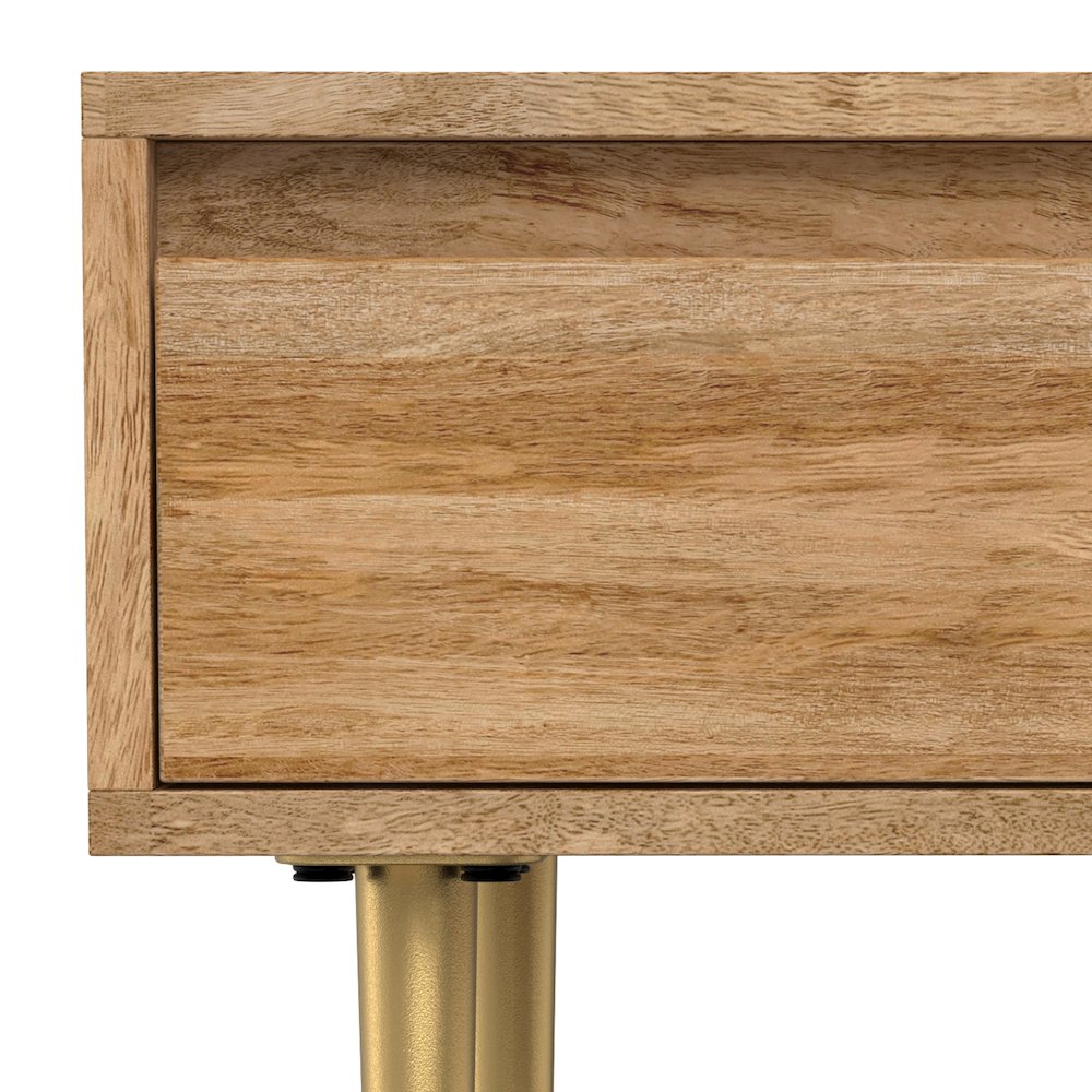 Fallon SOLID MANGO WOOD End Table with Drawer in Natural. Picture 10