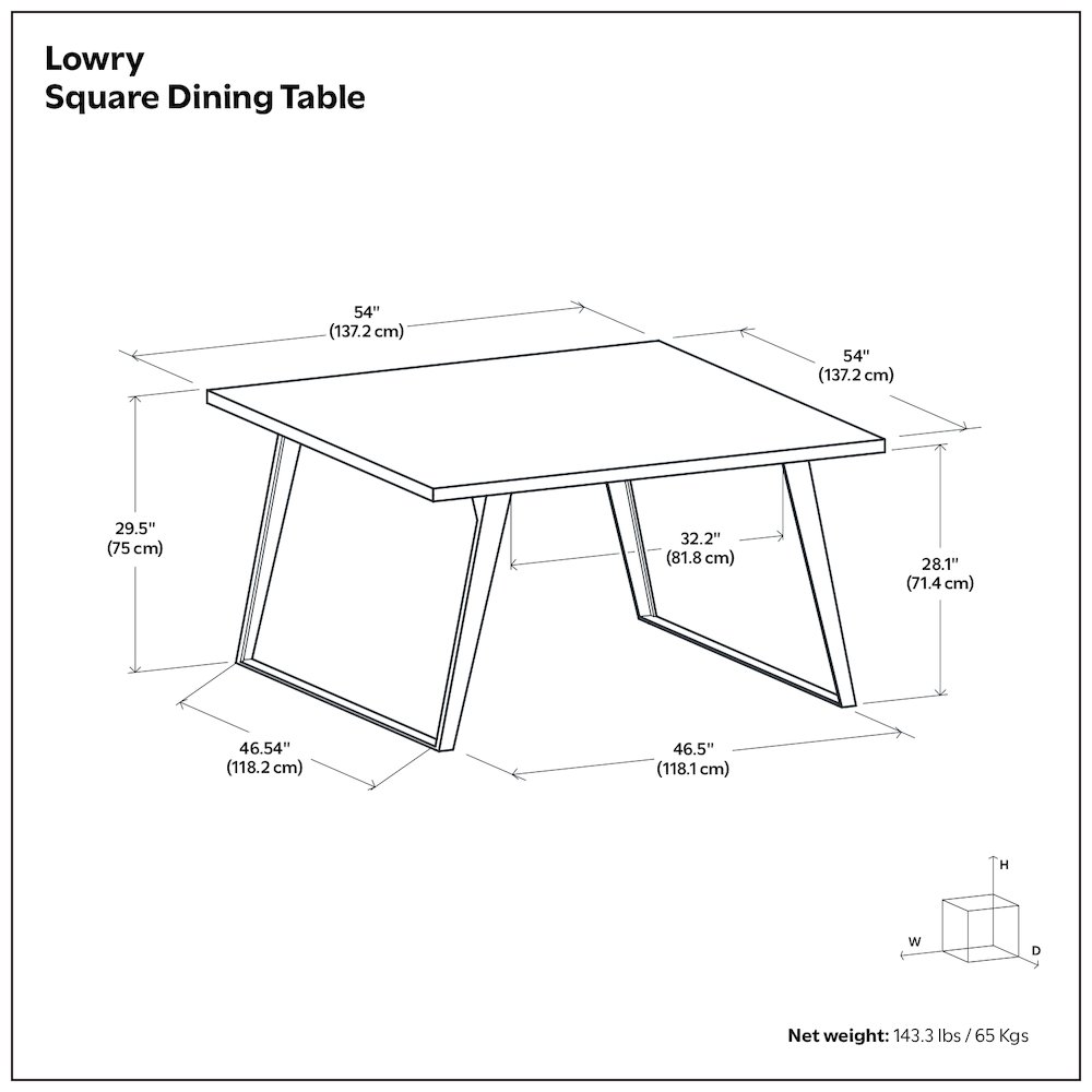 Lowry Square Dining Table In Walnut Veneer. Picture 10