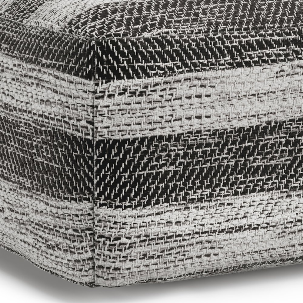 Clay Square Pouf In Grey Melange Cotton. Picture 3