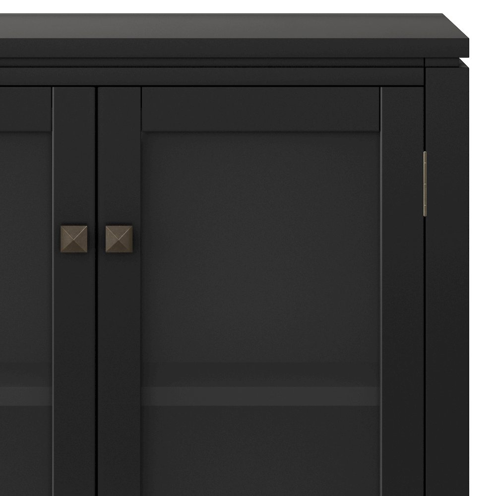 Cosmopolitan Solid Wood Low Storage Cabinet In Black. Picture 2