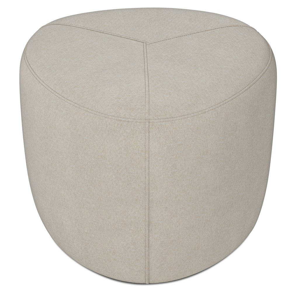 Moore Small Ottoman In Natural Linen Look Fabric. Picture 2