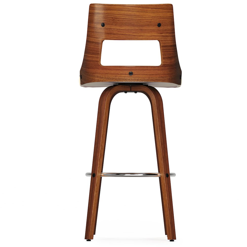 Dallyn Swivel Bar Stool (Set Of 2) In Cream Vegan Faux Leather. Picture 3