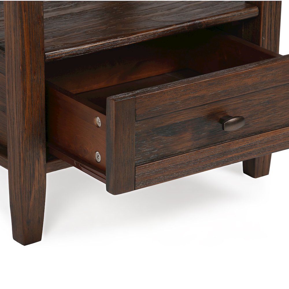 20 inch Transitional End Table in Distressed Charcoal Brown (Set of 2). Picture 4