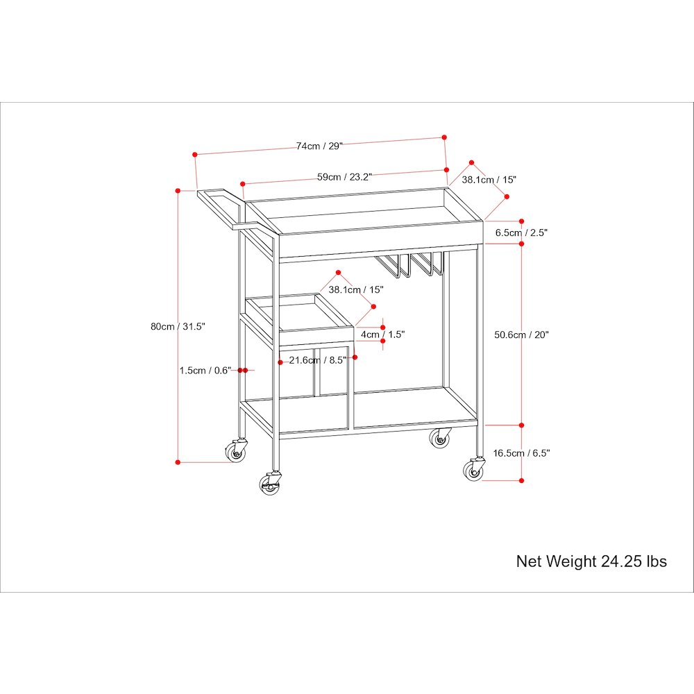 Barnes Solid Mango Wood 29 Inch Bar Cart In Natural. Picture 6
