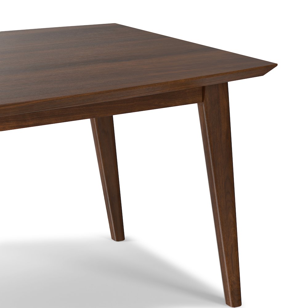 Draper Solid Wood Mid Century Rectangle Dining Table In Walnut Veneer. Picture 9