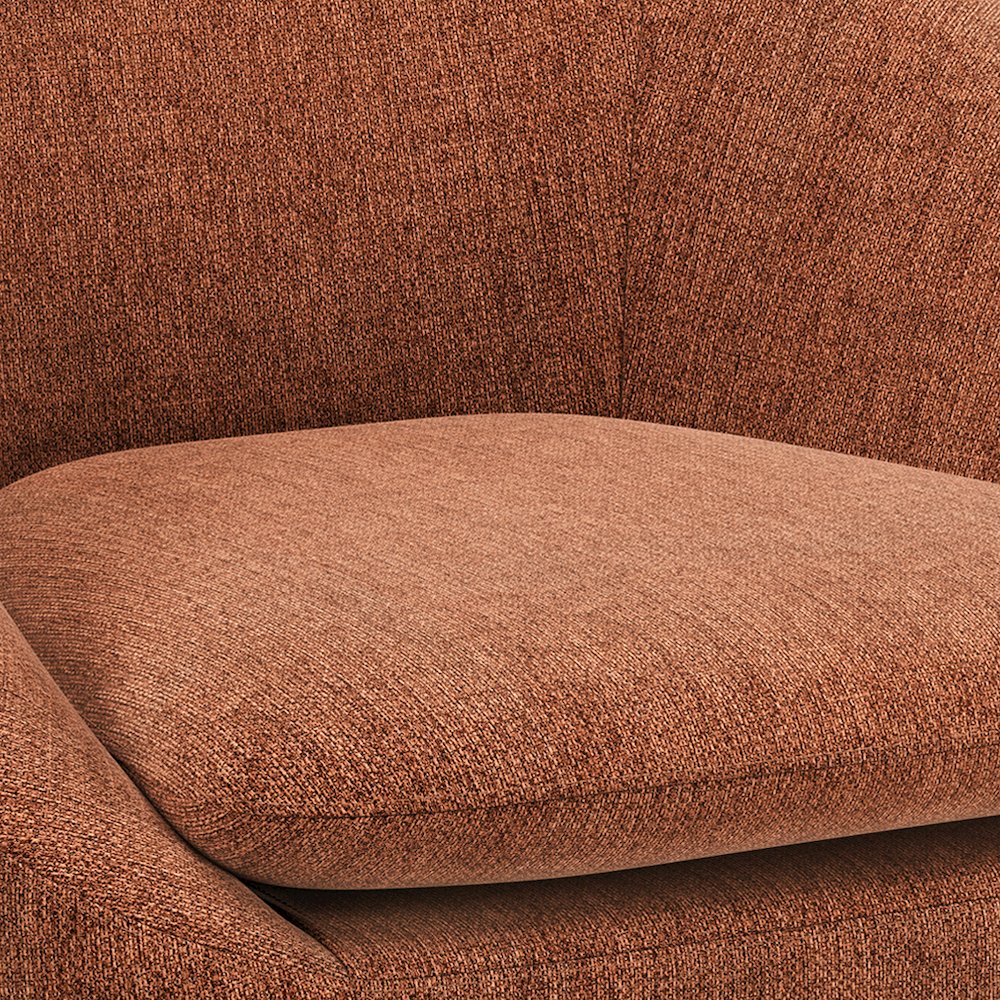 Redding Accent Chair In Rust Polyester Fabric. Picture 2