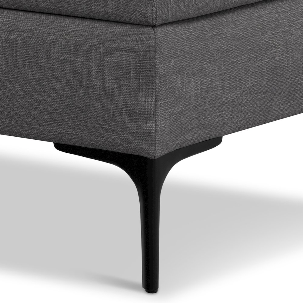 Coffee Table Storage Ottoman With Lift Up Lid In Slate Grey Polyester Linen Look. Picture 4