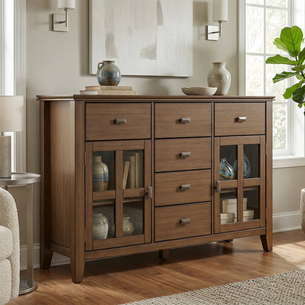 Artisan 54 inch Wide Solid Wood Transitional Sideboard Buffet. Picture 2