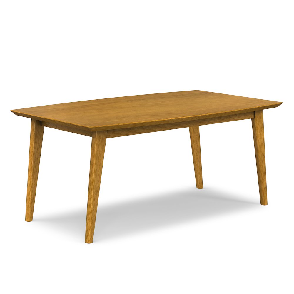 Draper Solid Wood Mid Century Rectangle Dining Table In Oak Veneer. Picture 5
