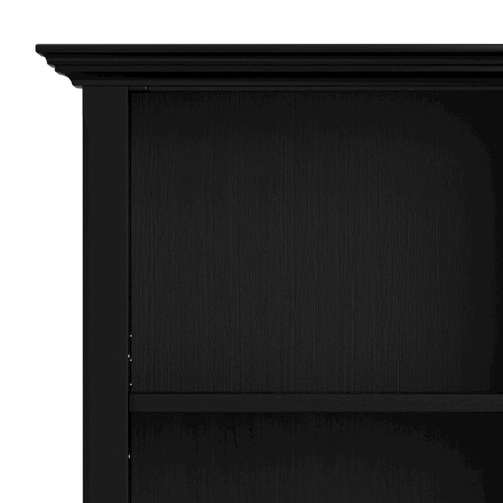 Amherst 24 inch Wide Solid Wood Transitional 5 Shelf Bookcase in Black. Picture 2