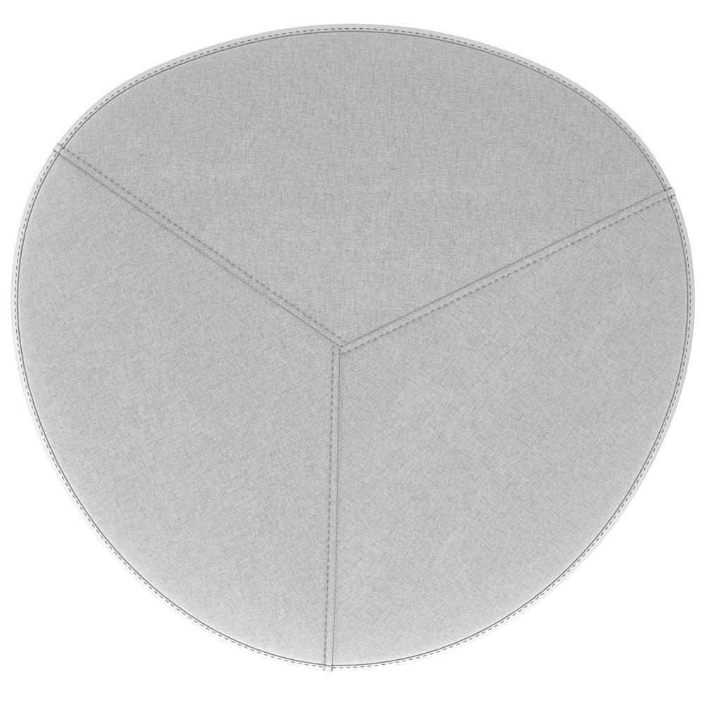 Moore Large Ottoman In Light Grey Linen Look Fabric. Picture 3