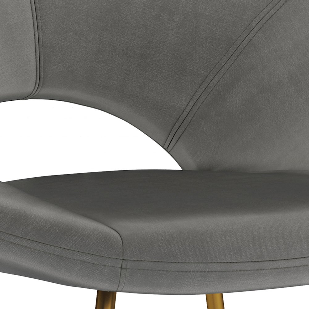 Barrett Accent Chair In Grey Velvet Fabric. Picture 2