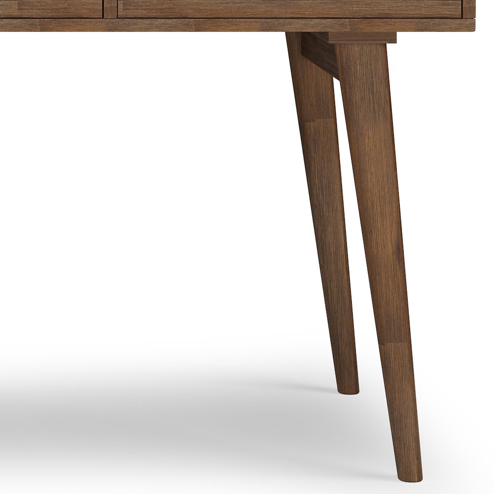 Clarkson Solid Acacia Wood Desk In Rustic Natural Aged Brown. Picture 4