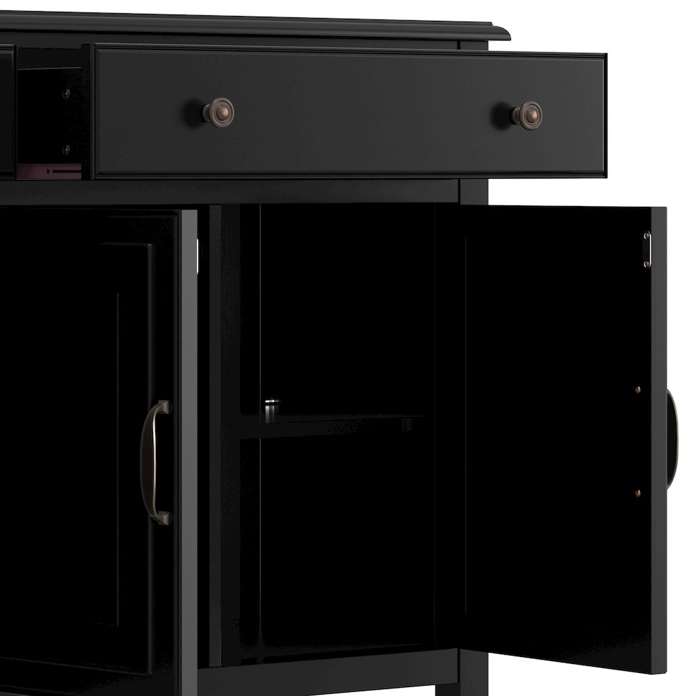 Connaught 67in W Solid Wood Traditional Large Sideboard Buffet Storage Cabinet. Picture 3