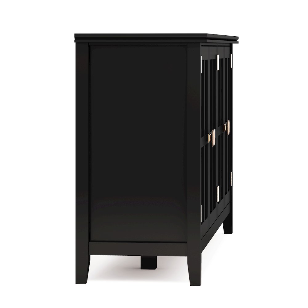 Artisan Solid Wood Wide 4 Door Storage Cabinet In Black. Picture 3