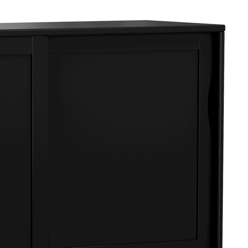 48 inch Wide Solid Hardwood Mid-Century Modern Medium Storage Cabinet in Black. Picture 2