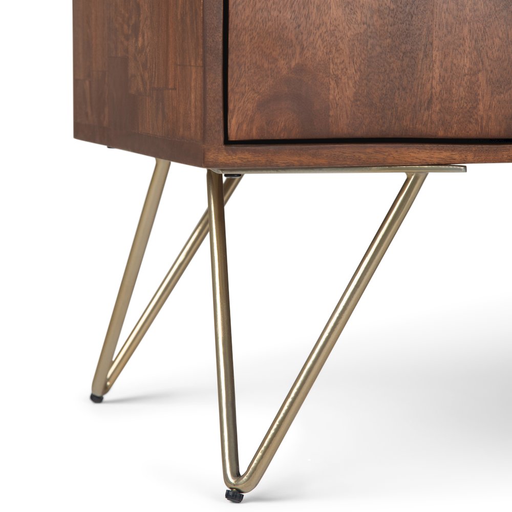 Tv Media Stand In Umber Brown, Gold For Tvs Up To 65 Inches. Picture 3